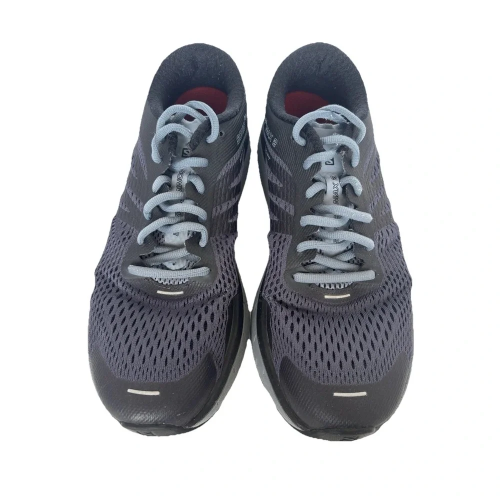Salomon Sonic Ra Max 2 Running Shoes Mens 9.5 Black Blue 407898 Low Top Lace Up